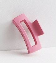 New Look Mid Pink Matte Rectangle Bulldog Claw Clip